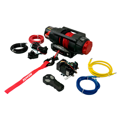 Demon Heavy Duty 3500lb Winch w/ Synthetic Rope & wireless remote - ATV WINCH