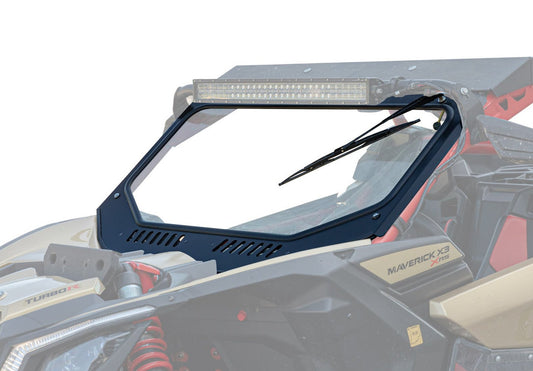 Can-Am Maverick X3 Glass Windshield by SuperATV: Scratch-Resistant with UV Protection and Manual Wiper