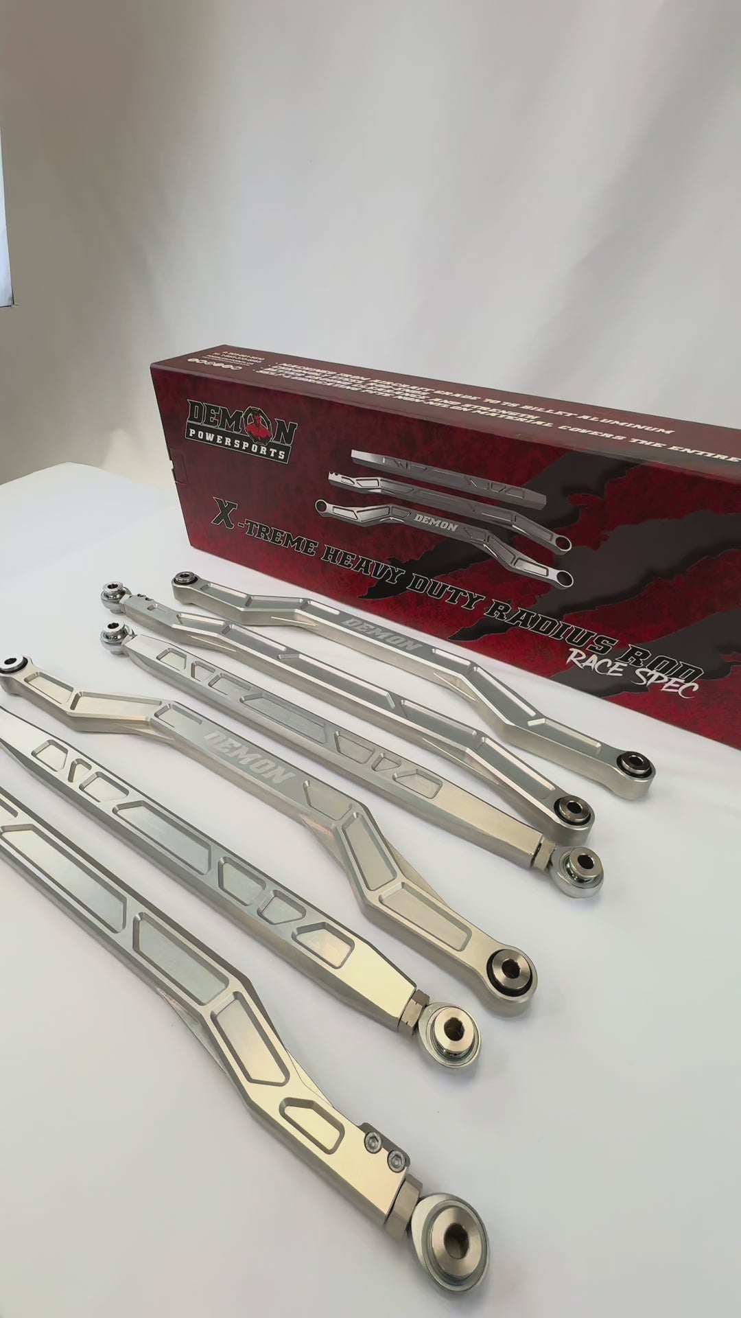 2019-2024 Can-Am Maverick X3 64" Rear Demon Xtreme Radius Rods Race Spec (7075 Billet) RAW FINISH